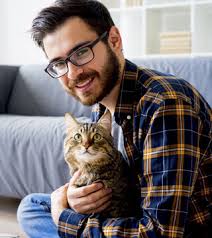 a man and his cat